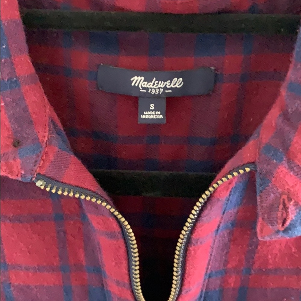 Madewell Half Zip Plaid Top - Picture 5 of 5